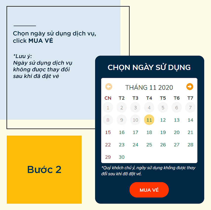Bước thứ 2 để đặt vé cáp treo núi Bà Đen 
