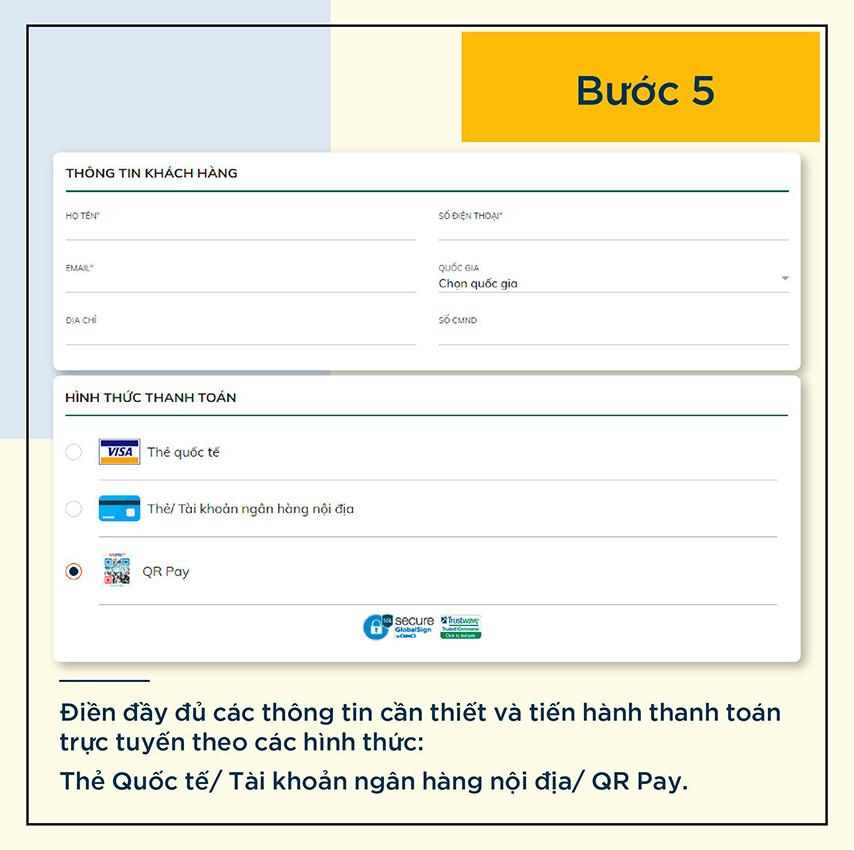 Bước 5 trong quy trình mua vé đi cáp treo núi bà đen
