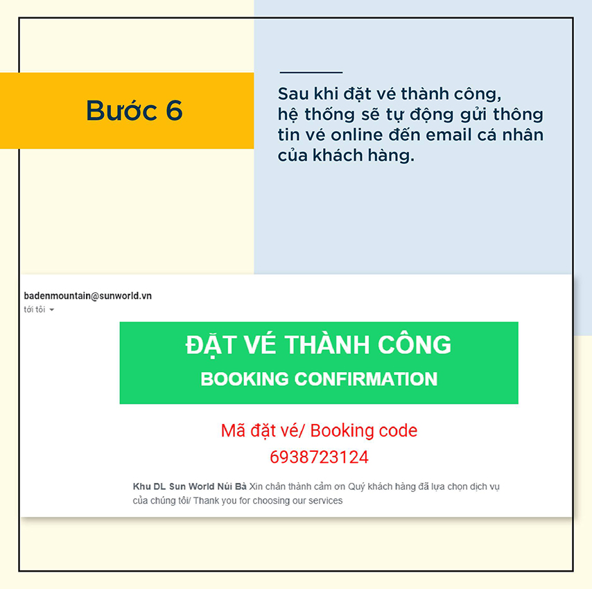 Bước 6 trong quy trình mua vé cáp treo núi bà đen 2023