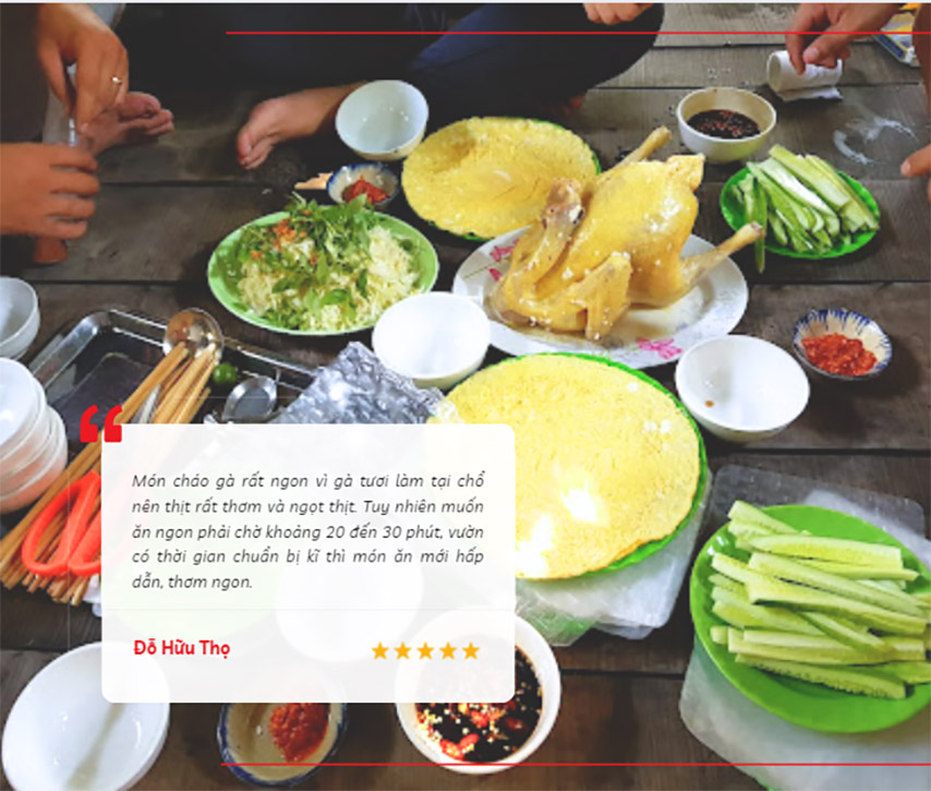 Tài khoản Thọ Đỗ Hữu nhận xét về món ăn tại vườn trên Google Maps
