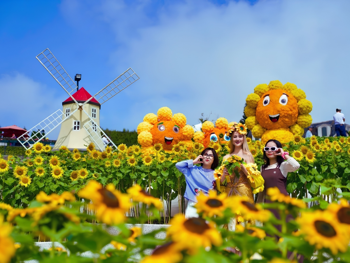 Le Jardin D’Amour thu hút du khách với không gian hoa rực rỡ và cảnh quan độc đáo.