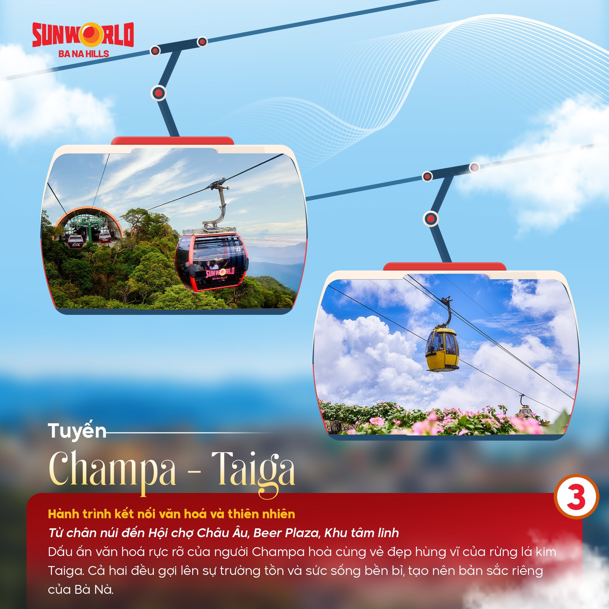Lộ trình 3: Tuyến cáp treo ga Champa đến ga Taiga