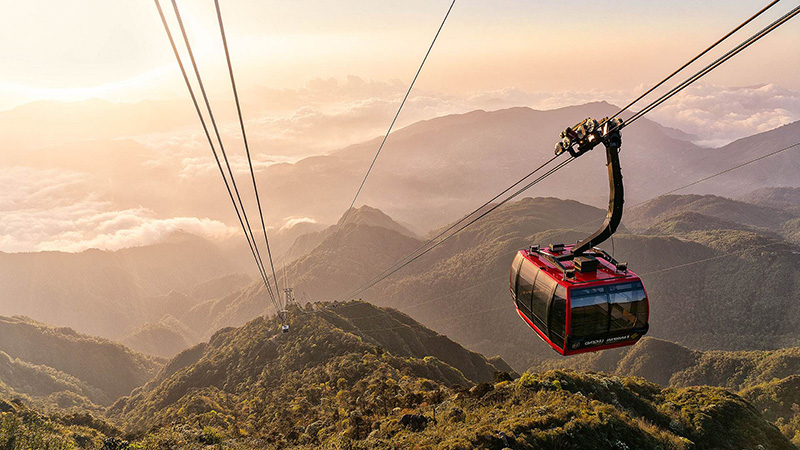 Hình ảnh từ trên cao nhìn xuống Làng Pháp – địa điểm check-in nổi tiếng tại Ba Na Hills