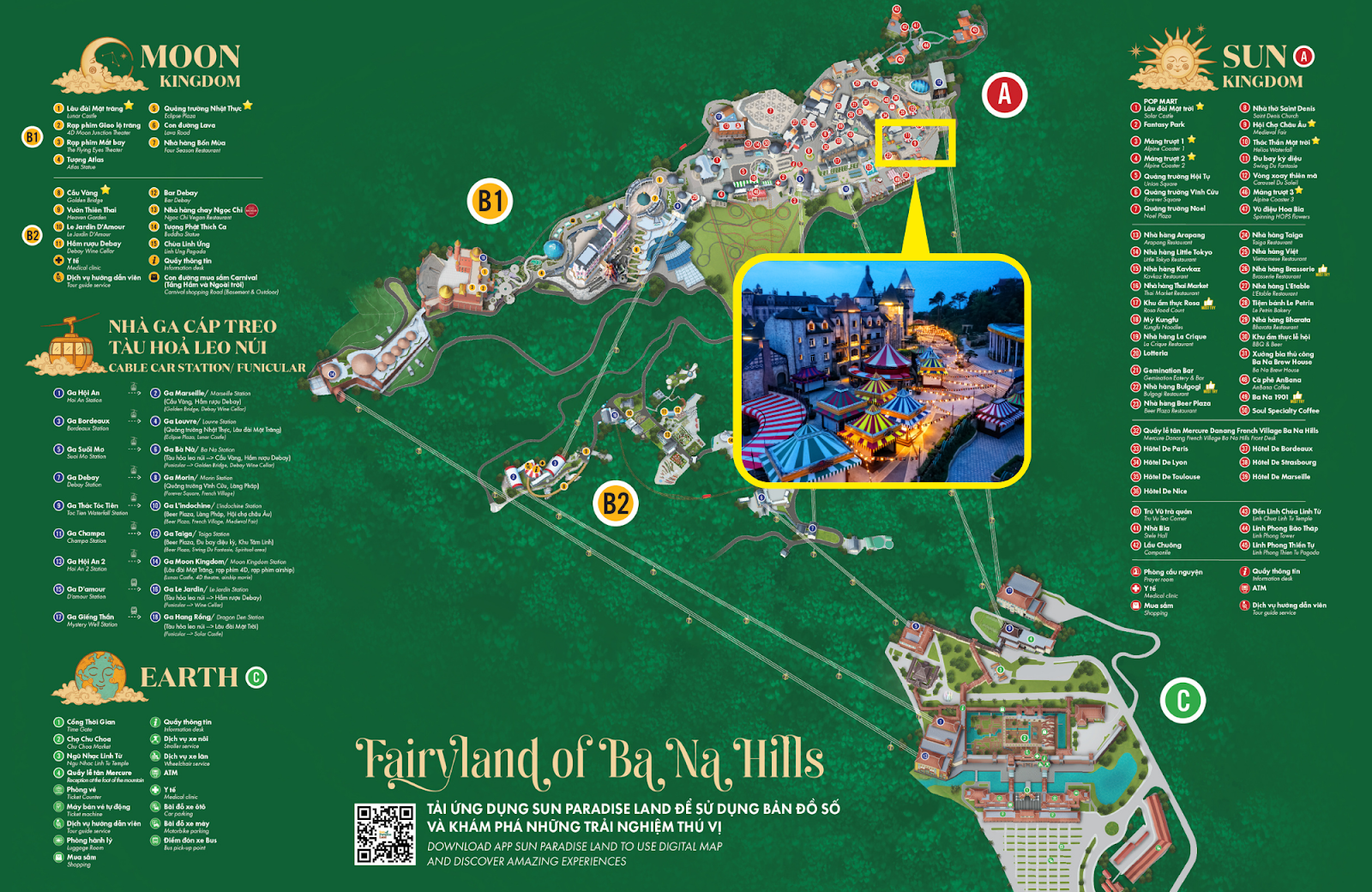 Vị trí của Hội chợ châu Âu trên bản đồ Sun World Ba Na Hills