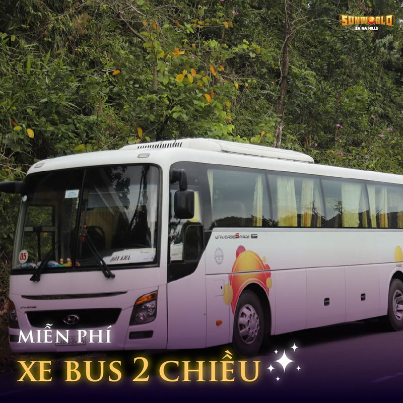 Khách hàng mua combo đêm Ba Na By Night sẽ được miễn phí xe bus 2 chiều giữa Thành phố Đà Nẵng và Ba Na Hills