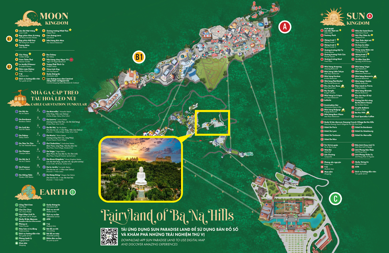Vị trí của Chùa Linh Ứng Bà Nà trên bản đồ Sun World Ba Na Hills