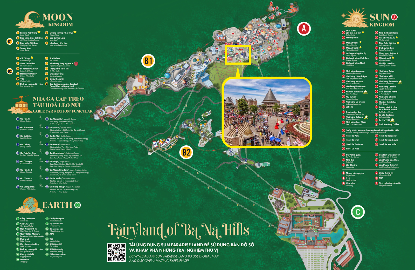 Vị trí của Fantasy Park trên bản đồ Sun World Ba Na Hills