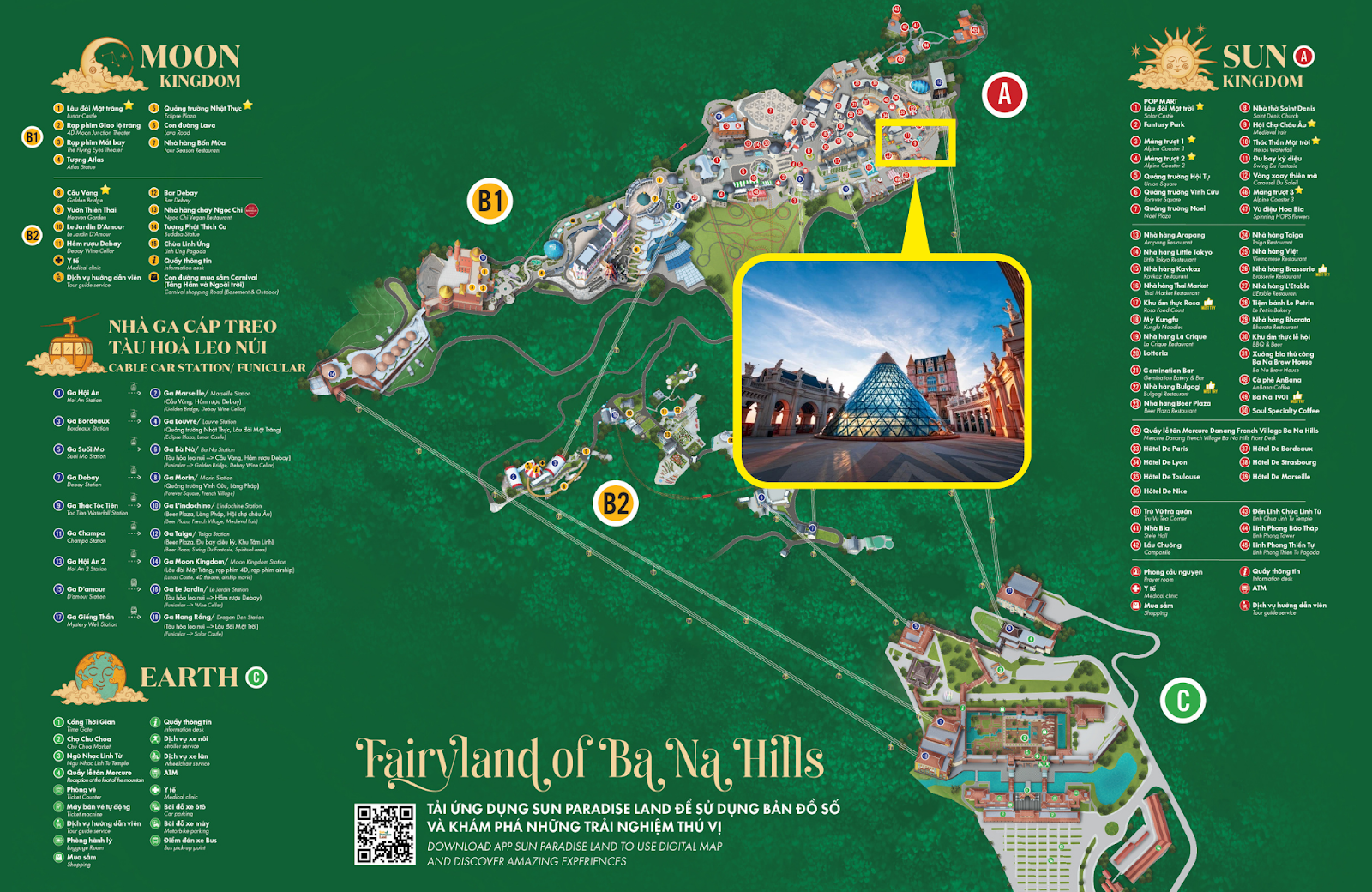 Vị trí của Quảng trường Nhật Thực trên bản đồ Sun World Ba Na Hills