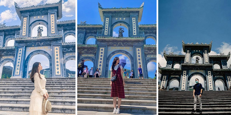 Cổng Tam Quan là địa điểm check-in nổi tiếng tại chùa Linh Ứng Bãi Bụt (Nguồn: Sưu tầm)