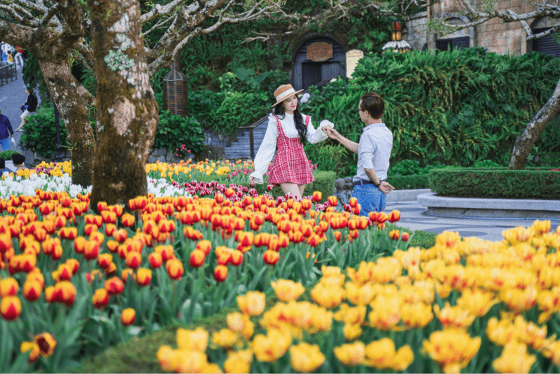 Không gian check-in đầy hoa lãng mạn tại Ba Na Hills