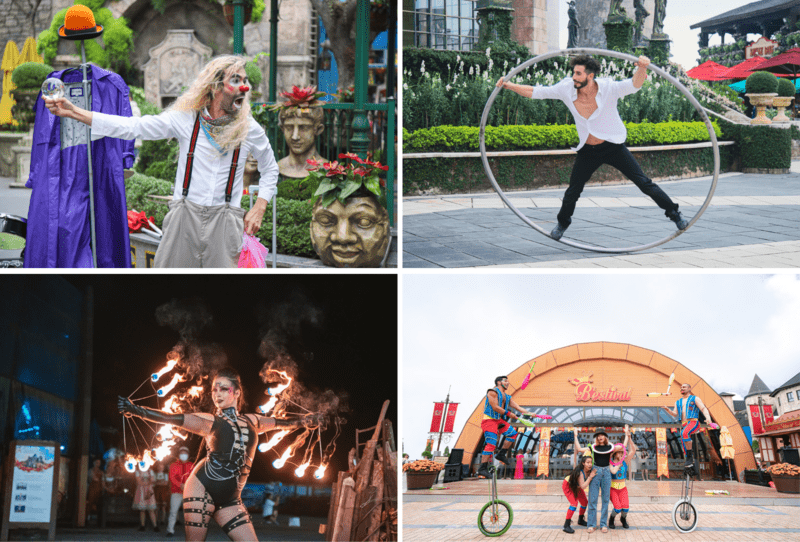 Các chương trình xiếc và tạp kỹ thú vị, dí dỏm diễn ra hàng ngày tại Ba Na Hills