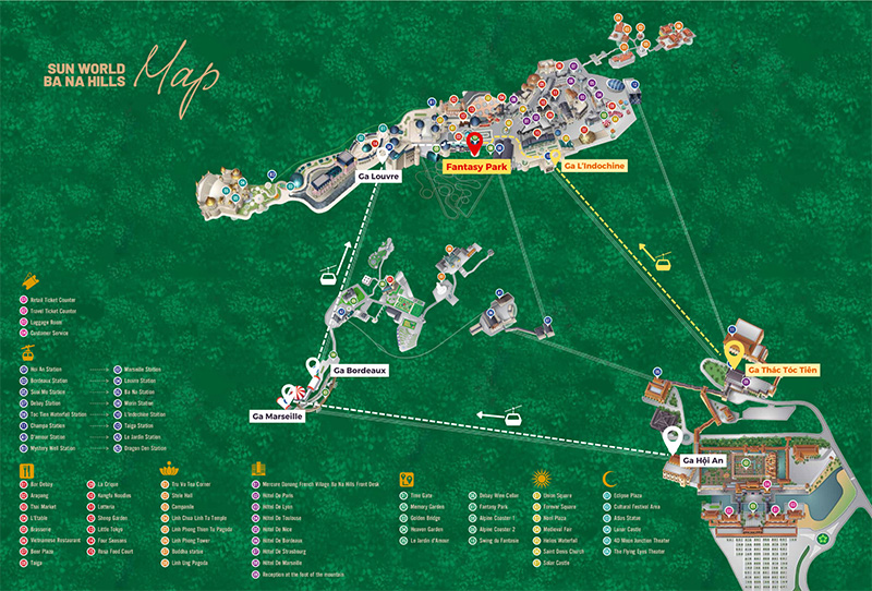 Lộ trình 2 tuyến cáp treo đến Fantasy Park