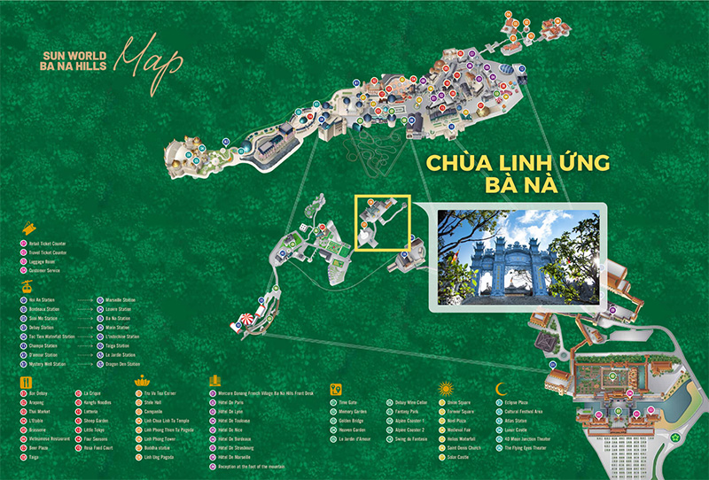 Vị trí chùa Linh Ứng Bà Nà