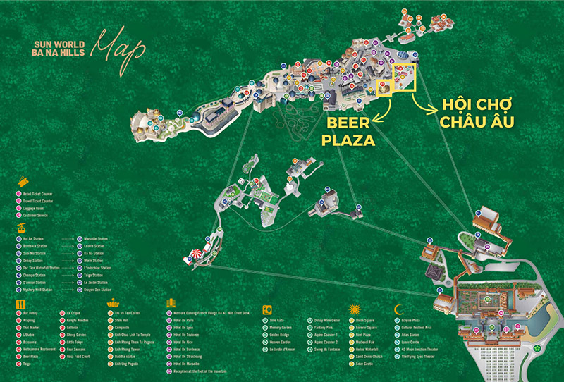 Vị trí hội chợ Châu Âu và quảng trường Beer Plaza