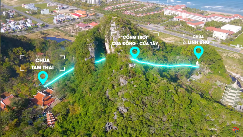 "Cổng trời" có vị trí nằm giữa Chùa Linh Ứng và chùa Tam Thai. (Nguồn ảnh: BongngoMario) 