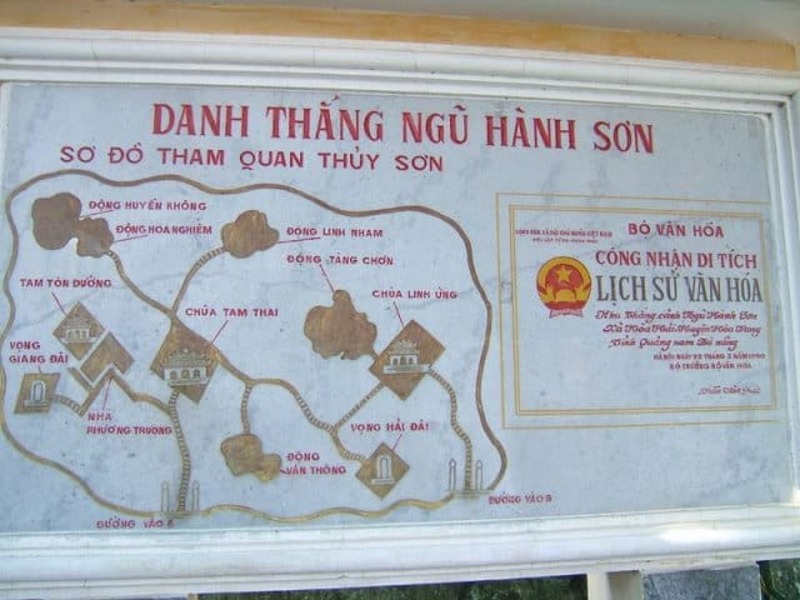 Sơ đồ tham quan ngọn Thủy Sơn. (Nguồn ảnh: Vntrip) 