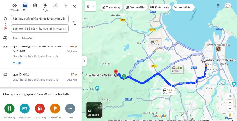 Tuyến đường QL14B đến Bà Nà