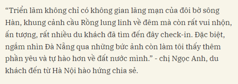 Khách du lịch cảm thấy yêu và tự hào về đất nước nhờ triển lãm ảnh WOW (Nguồn: Internet)