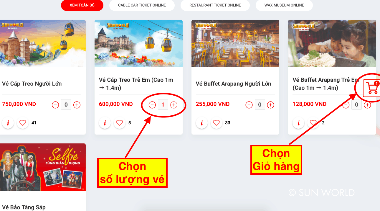 Đặt vé bà nà bước 2