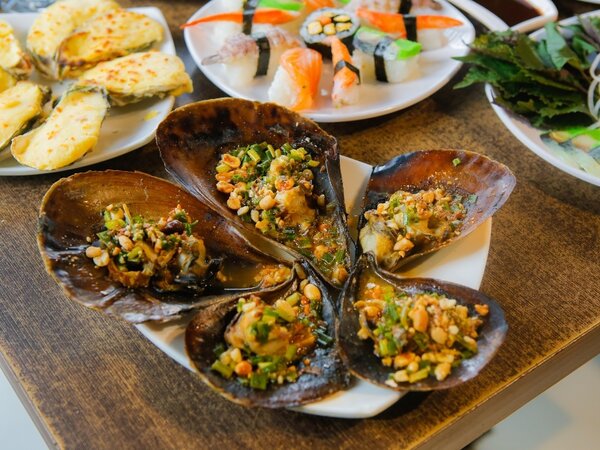 Món bàn mai nướng mỡ hành
