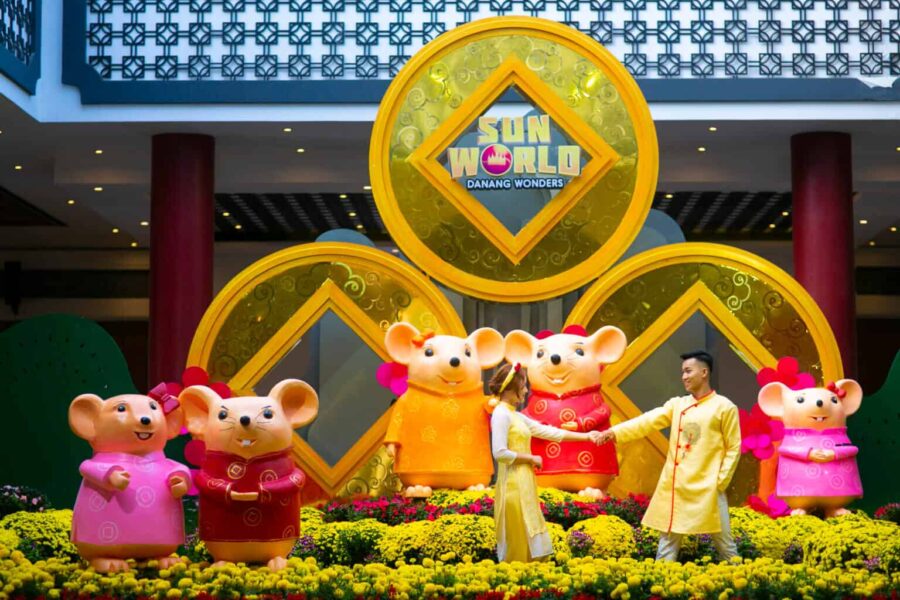 Cổng thành trong Lễ hội hoa “Xuân Phát Tài”