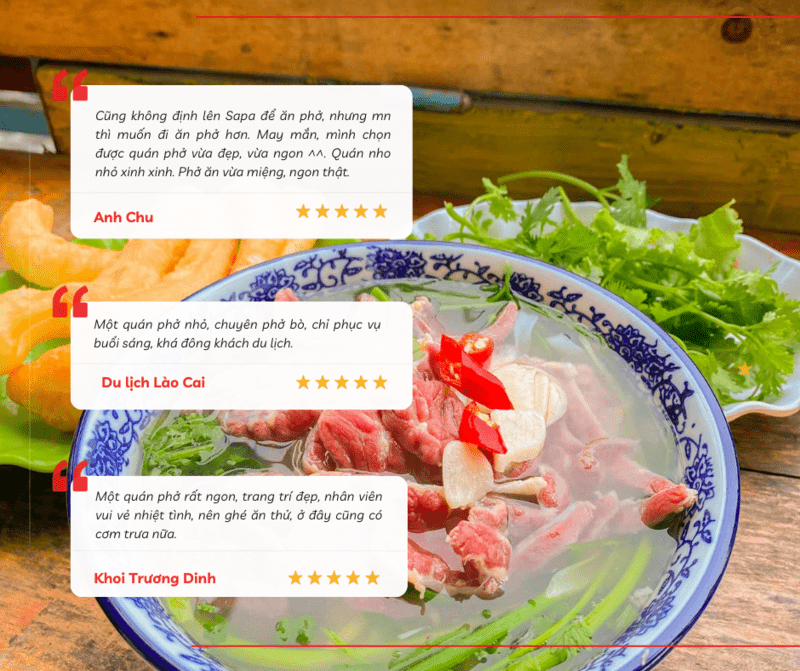 Đánh giá của du khách về trải nghiệm tại quán phở Minh