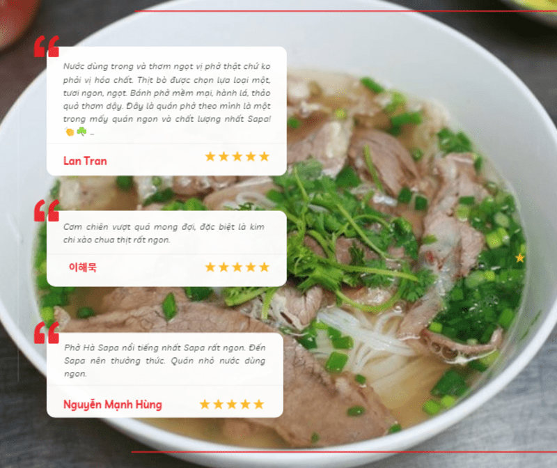 Nhận xét của du khách về quán phở Hà