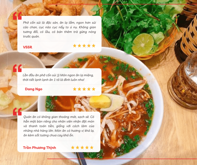 Cảm nhận của du khách về quán Cốn sủi Ông Há