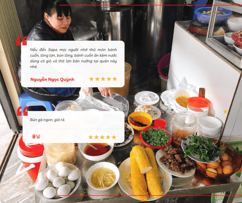 Đánh giá của du khách về quán Bánh cuốn – 244 Điện Biên Phủ