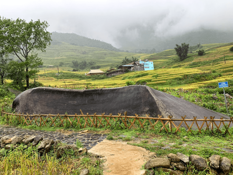 Những hòn đá cổ có hình thù lạ mắt nằm rải rác trên diện tích 8,2km của thung lũng Mường Hoa (Nguồn: Sơn Nguyễn)