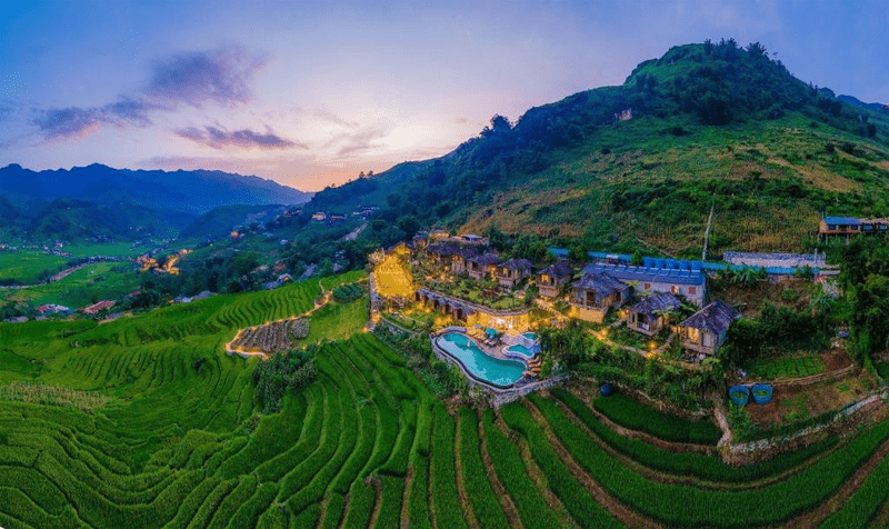 Khu resort nghỉ dưỡng cao cấp được xây dựng trên sườn núi cao (Nguồn: Laxsik Ecolodge)