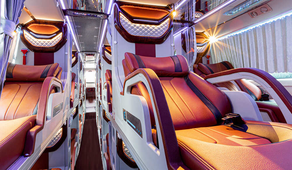 Không gian rộng rãi, sạch sẽ bên trong cabin của nhà xe Liên Dương