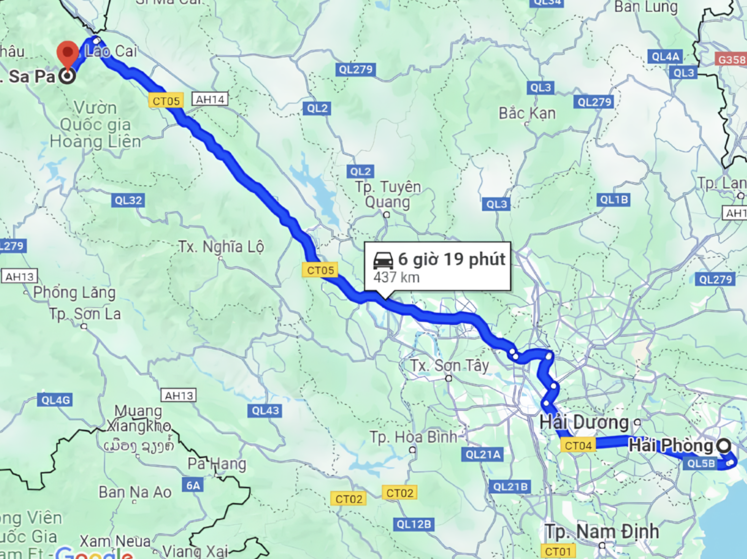 Khoảng cách từ trung tâm thành phố Hải Phòng đi Sa Pa dài khoảng 435 km. (Nguồn: Sưu tầm)
