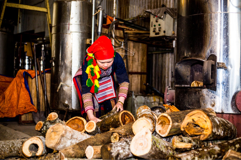 Người dân chuẩn bị nguyên liệu nấu nước tắm của người Dao