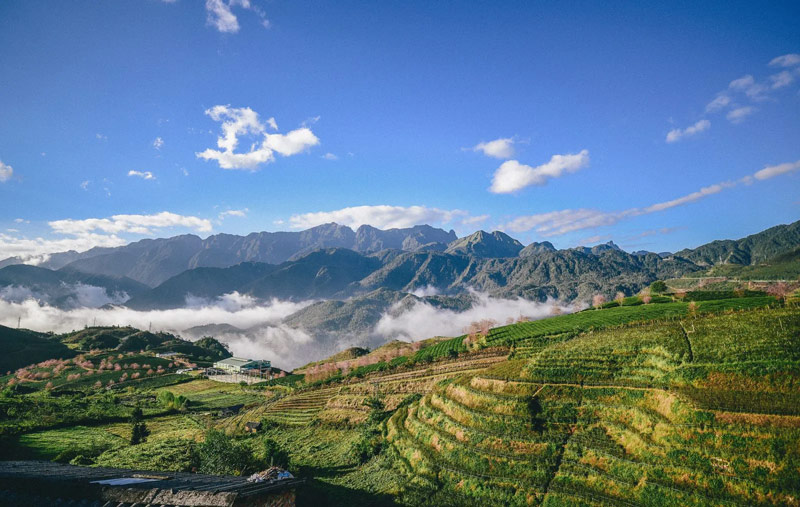 Khung cảnh thiên nhiên tươi đẹp như giao thoa với mây trời