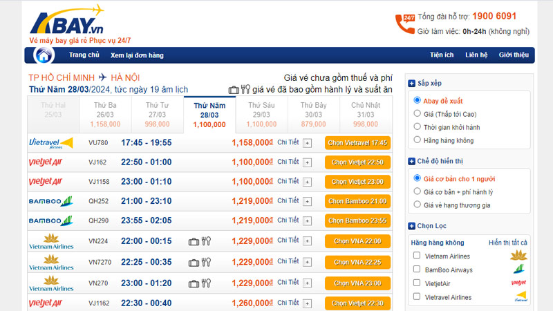 Du khách có thể đặt vé máy bay trên các trang website trực tuyến 
