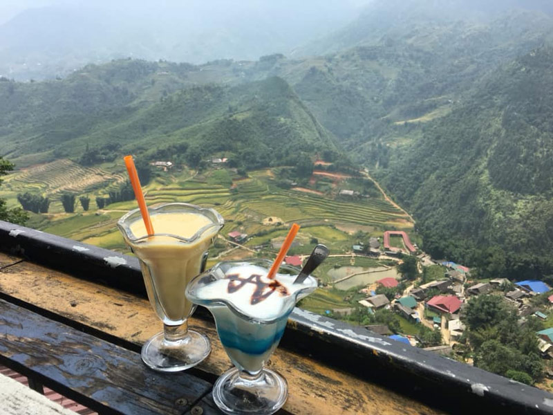 Các món đồ uống tại Sa Pa có giá dao động từ 100.000 - 200.000VNĐ