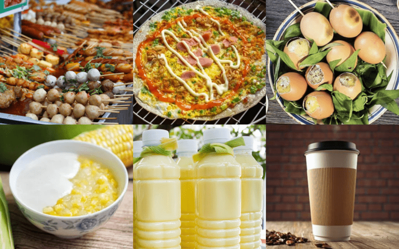 Hình ảnh các món ăn vặt và đồ uống hấp dẫn tại chợ đêm Sa Pa