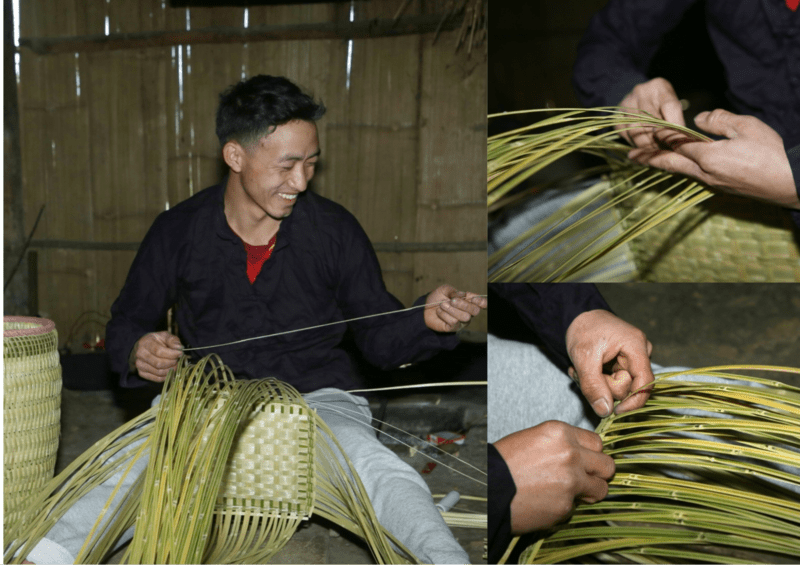 Chàng trai H’Mông đan trúc đều tăm tắp
