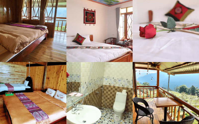 Nội thất phòng ốc bên trong Mường Hoa Hmong Homestay mang màu sắc cổ điển