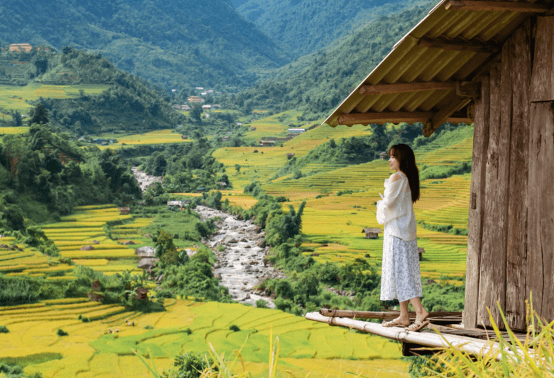 Ảnh check-in của du khách tại Nậm Cang