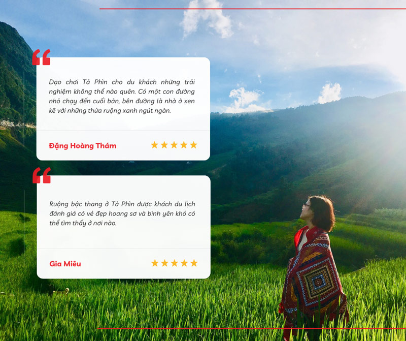 Du khách để lại lời khen ngợi cho vẻ đẹp hoang sơ của ruộng bậc thang bản Tả Phìn