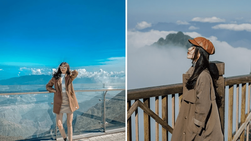 Phối đồ đi Sa Pa mùa hè đơn giản, thanh lịch với áo thun, chân váy ngắn, áo blazer và thêm phụ kiện mũ nồi