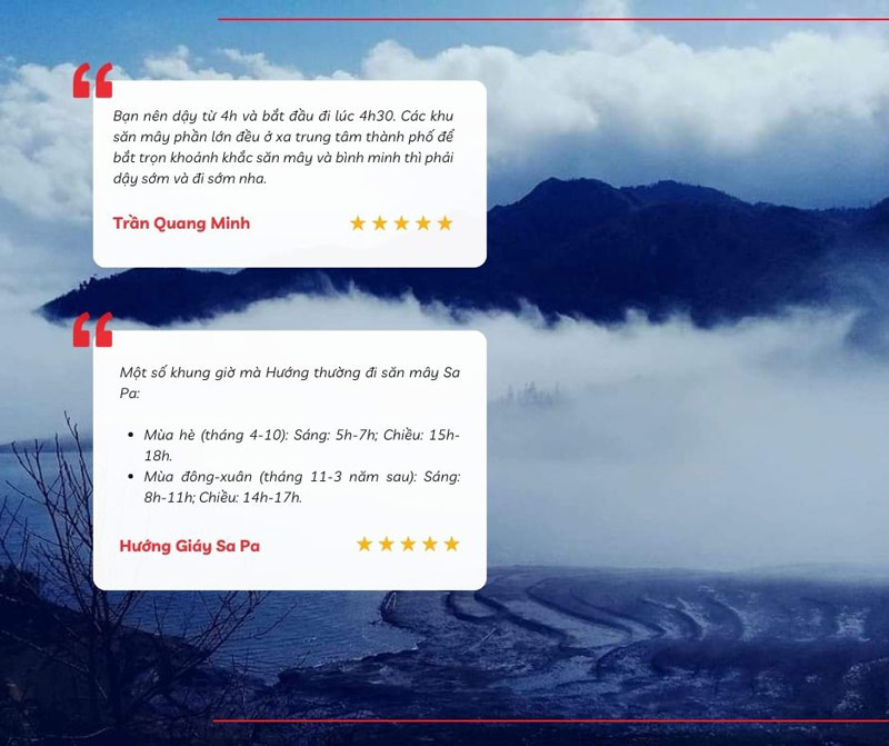 Thời điểm săn mây Sa Pa theo kinh nghiệm của người dân địa phương