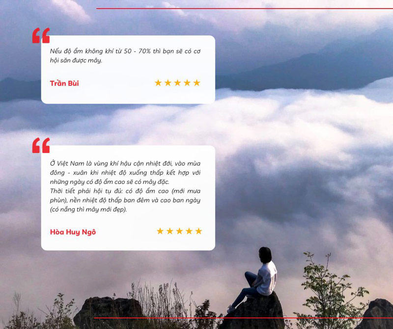 Độ ẩm là yếu tố quan trọng để săn mây thành công