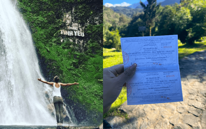 Du khách nên kiểm tra kỹ càng dấu mộc và thời gian được in trên vé vào Suối Vàng thác Tình Yêu Sa Pa