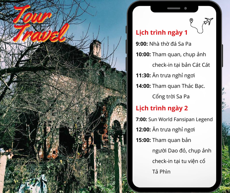 Chi tiết lịch trình tham quan Sa Pa 2 ngày 1 đêm, bao gồm check in tại tu viện cổ ở Sa Pa