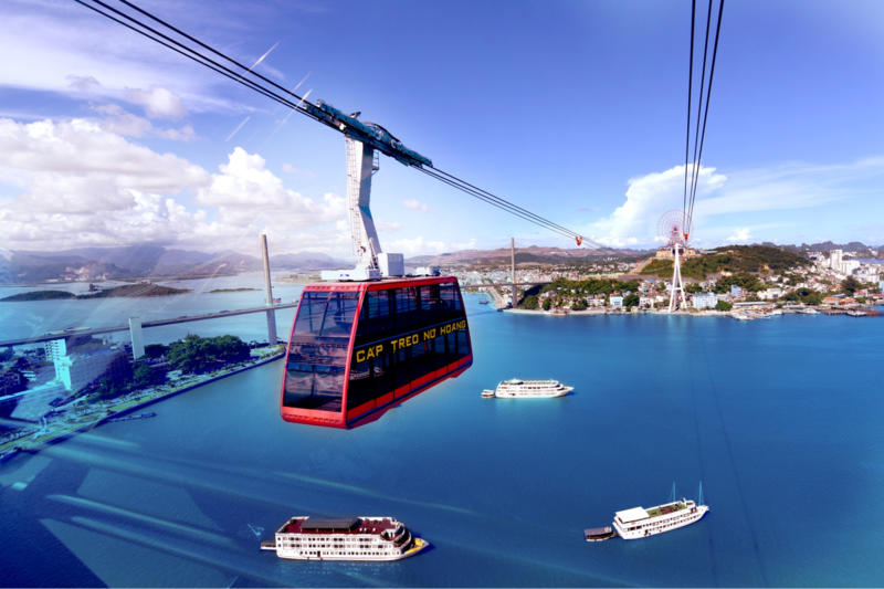 Để tới Sun Wheel tại Đồi Mặt Trời, du khách cần đi tuyến cáp treo Nữ Hoàng