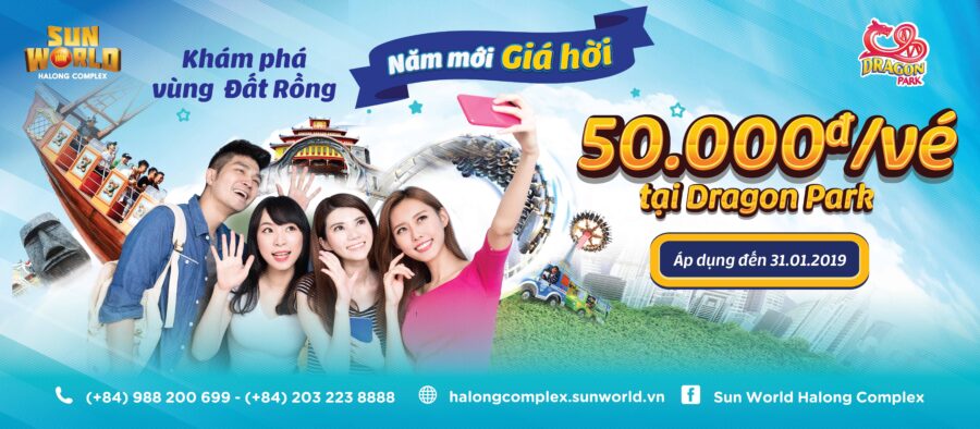 Năm MỚI Giá HỜI - chỉ 50,000đ/vé Công viên Rồng Dragon Park