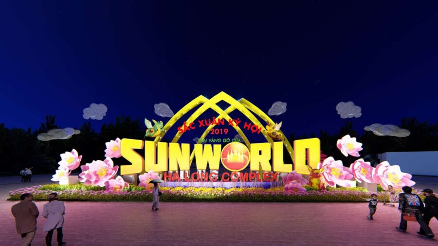 Tiểu cảnh hoa tại Sun World Halong Complex 1